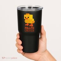 Pixel Pollito Chicken Funny Retro Video Game Style Art Tumbler thumb 2