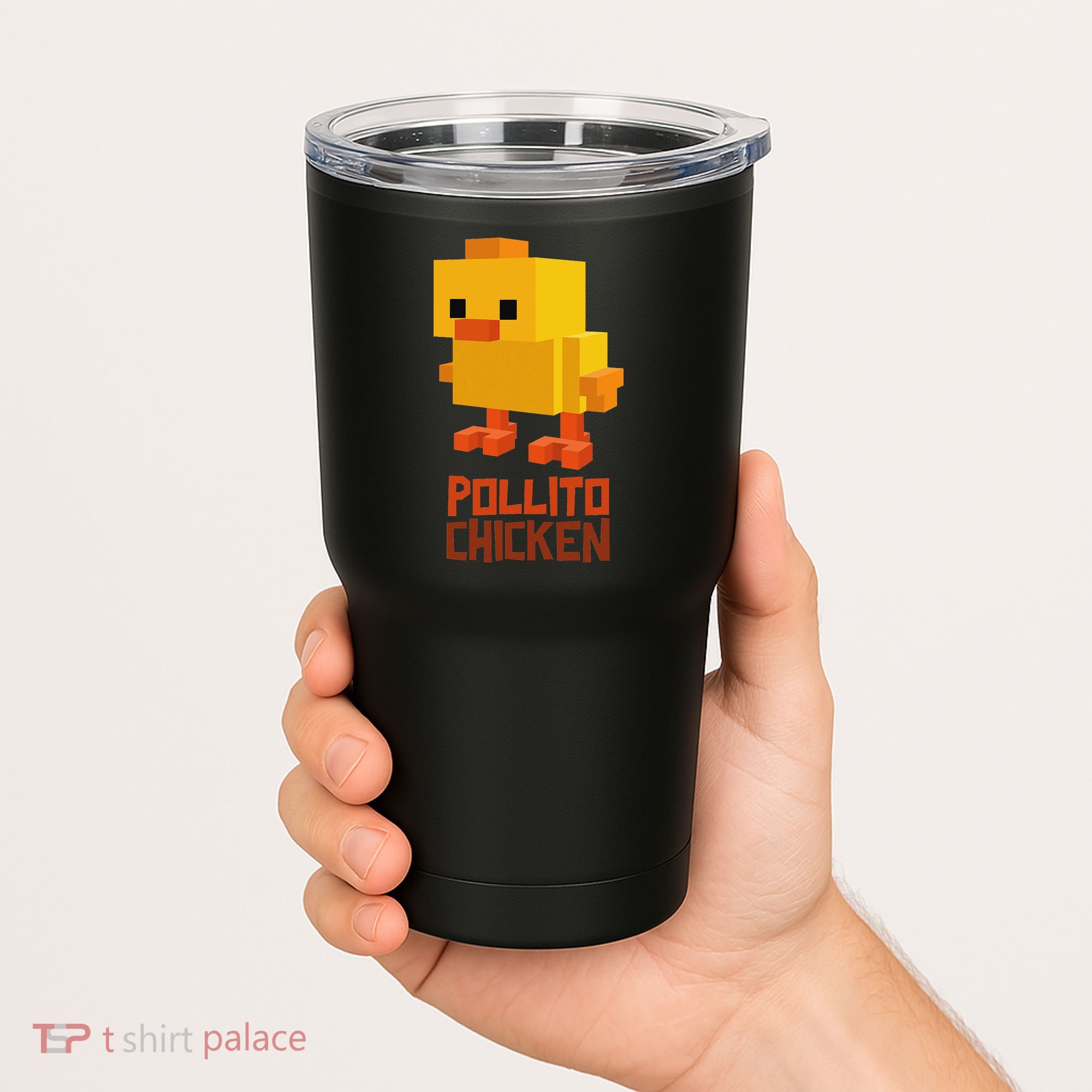 Pixel Pollito Chicken Funny Retro Video Game Style Art Tumbler