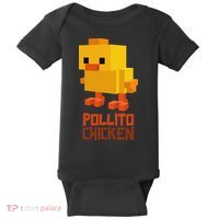 Pixel Pollito Chicken Funny Retro Video Game Style Art Baby Bodysuit thumb 0