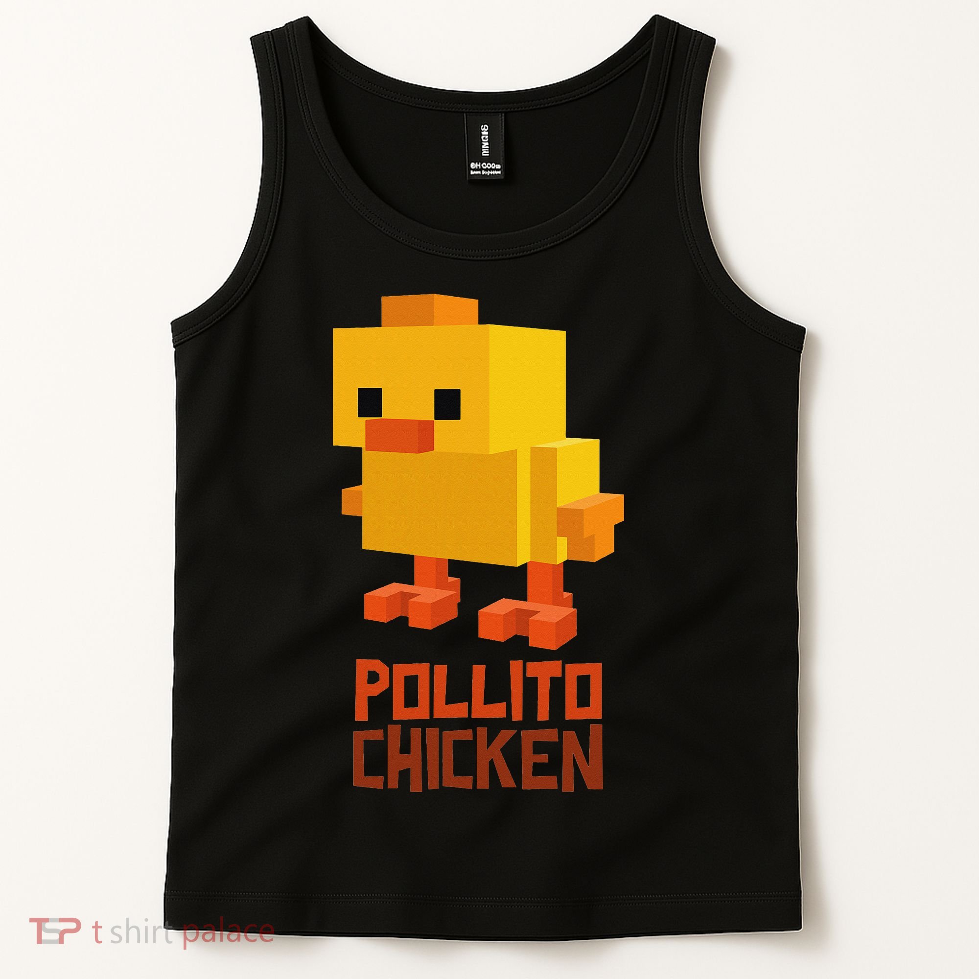 Pixel Pollito Chicken Funny Retro Video Game Style Art Tank Top
