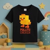Pixel Pollito Chicken Funny Retro Video Game Style Art Toddler T-Shirt thumb 3