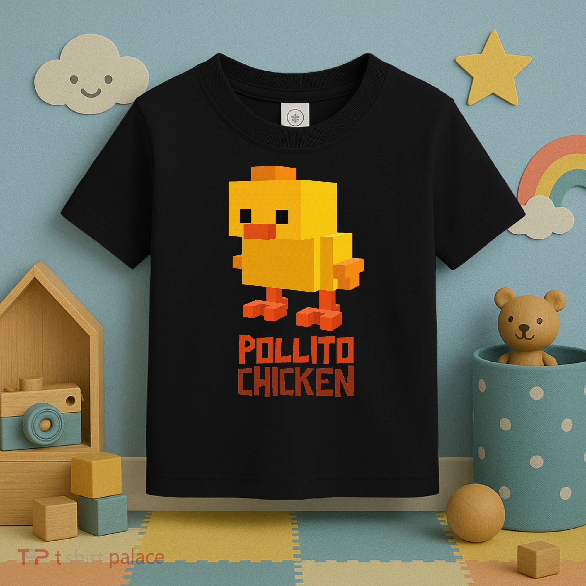 Pixel Pollito Chicken Funny Retro Video Game Style Art Toddler T-Shirt