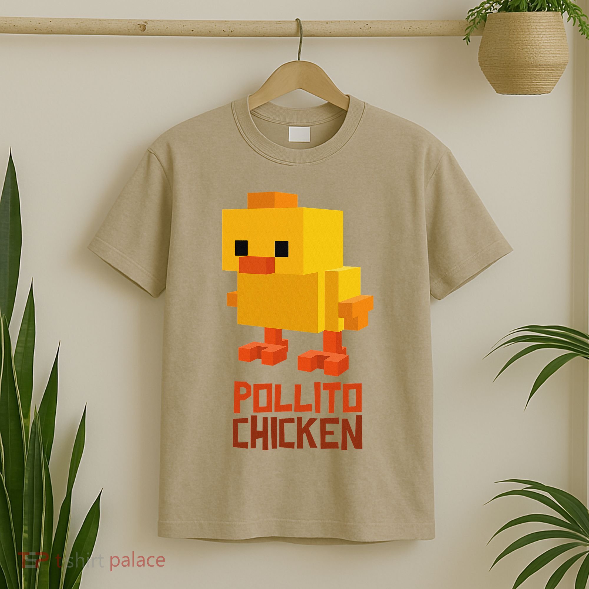 Pixel Pollito Chicken Funny Retro Video Game Style Art T-Shirt