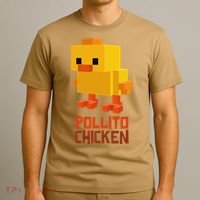 Pixel Pollito Chicken Funny Retro Video Game Style Art T-Shirt thumb 3