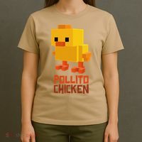Pixel Pollito Chicken Funny Retro Video Game Style Art T-Shirt thumb 4