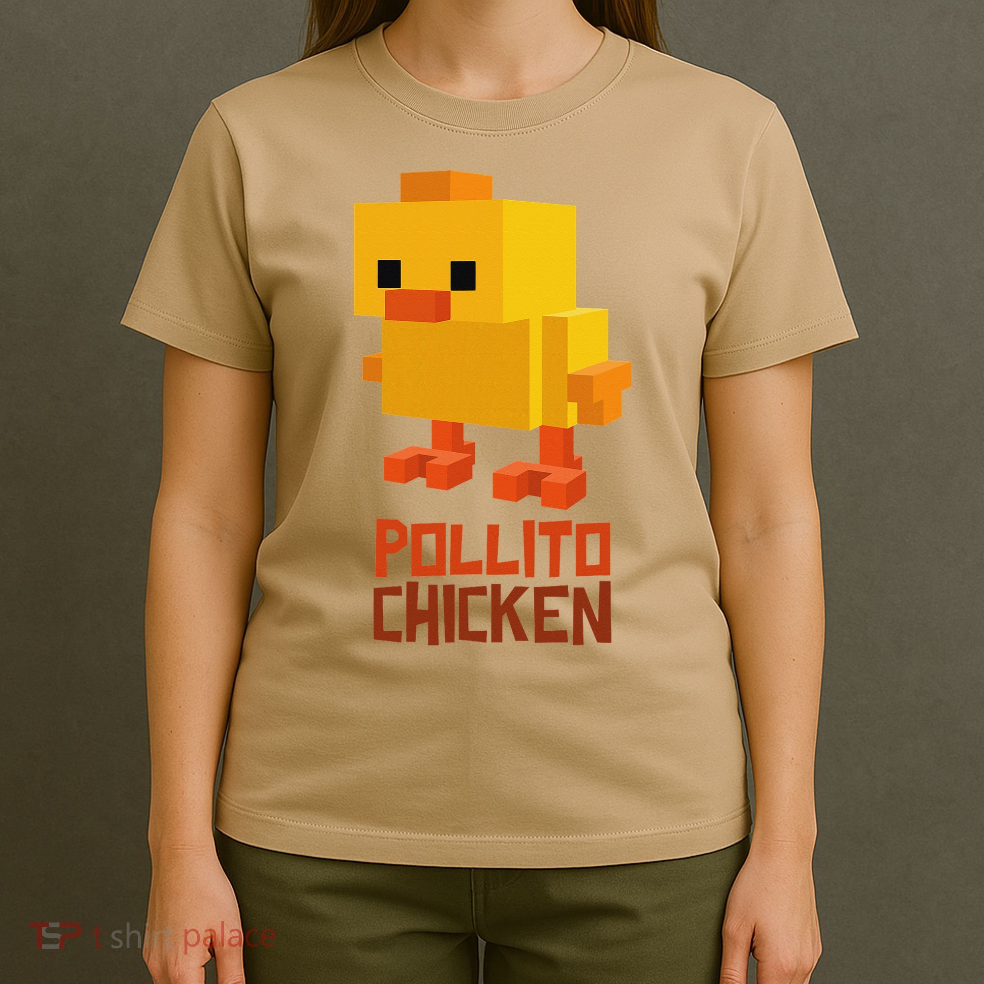 Pixel Pollito Chicken Funny Retro Video Game Style Art T-Shirt