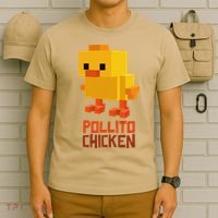 Pixel Pollito Chicken Funny Retro Video Game Style Art T-Shirt thumb 6