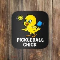 Pickleball Pickleball Chick Player Loves to Play Coaster thumb 0