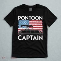 Patriotic Pontoon Captain Us American Flag Funny Boat Owner T-Shirt thumb 5