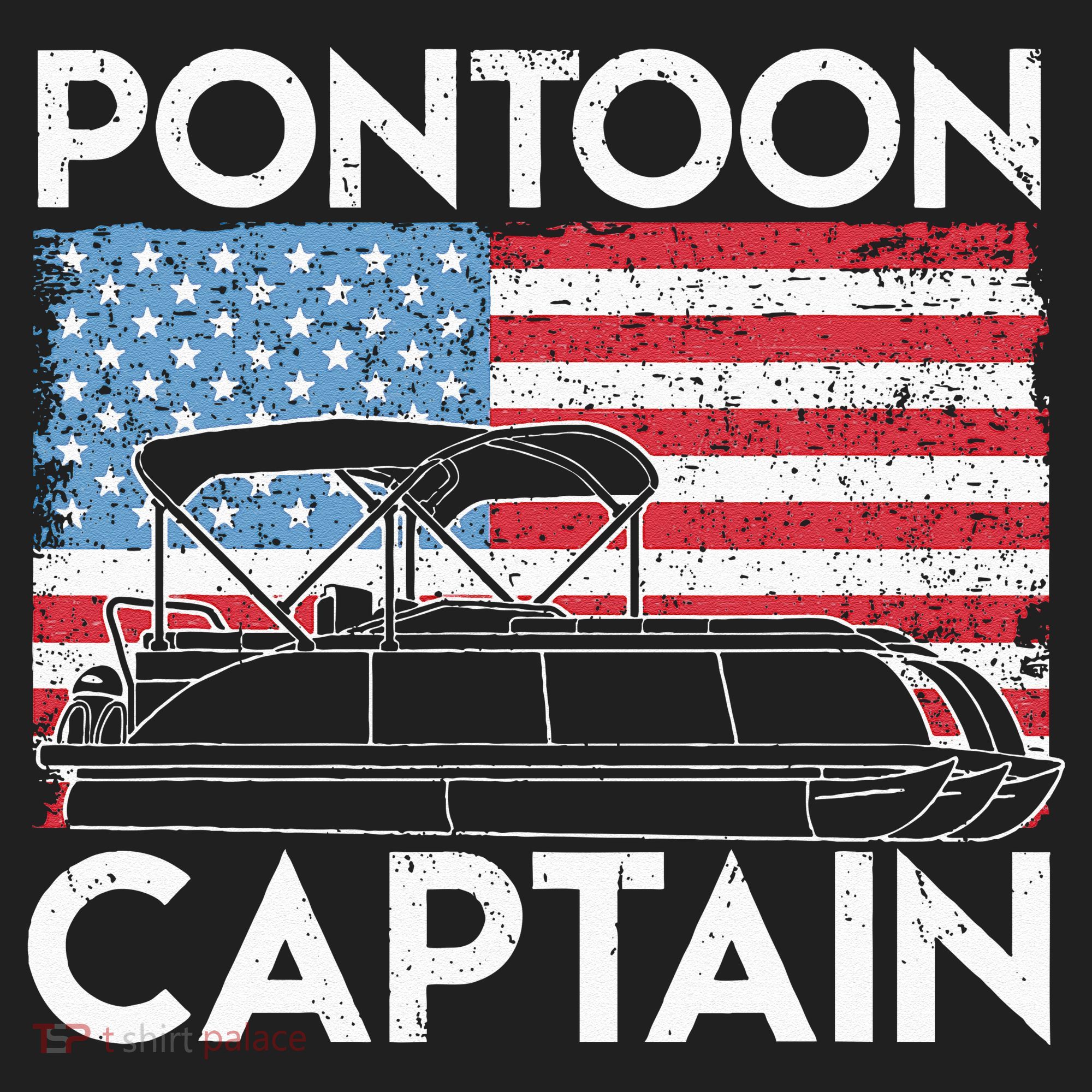Patriotic Pontoon Captain Us American Flag Funny Boat Owner Beanie
