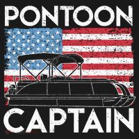 Patriotic Pontoon Captain Us American Flag Funny Boat Owner Women's Hoodie thumb 2