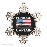 Patriotic Pontoon Captain Us American Flag Funny Boat Owner Ornament thumb 0