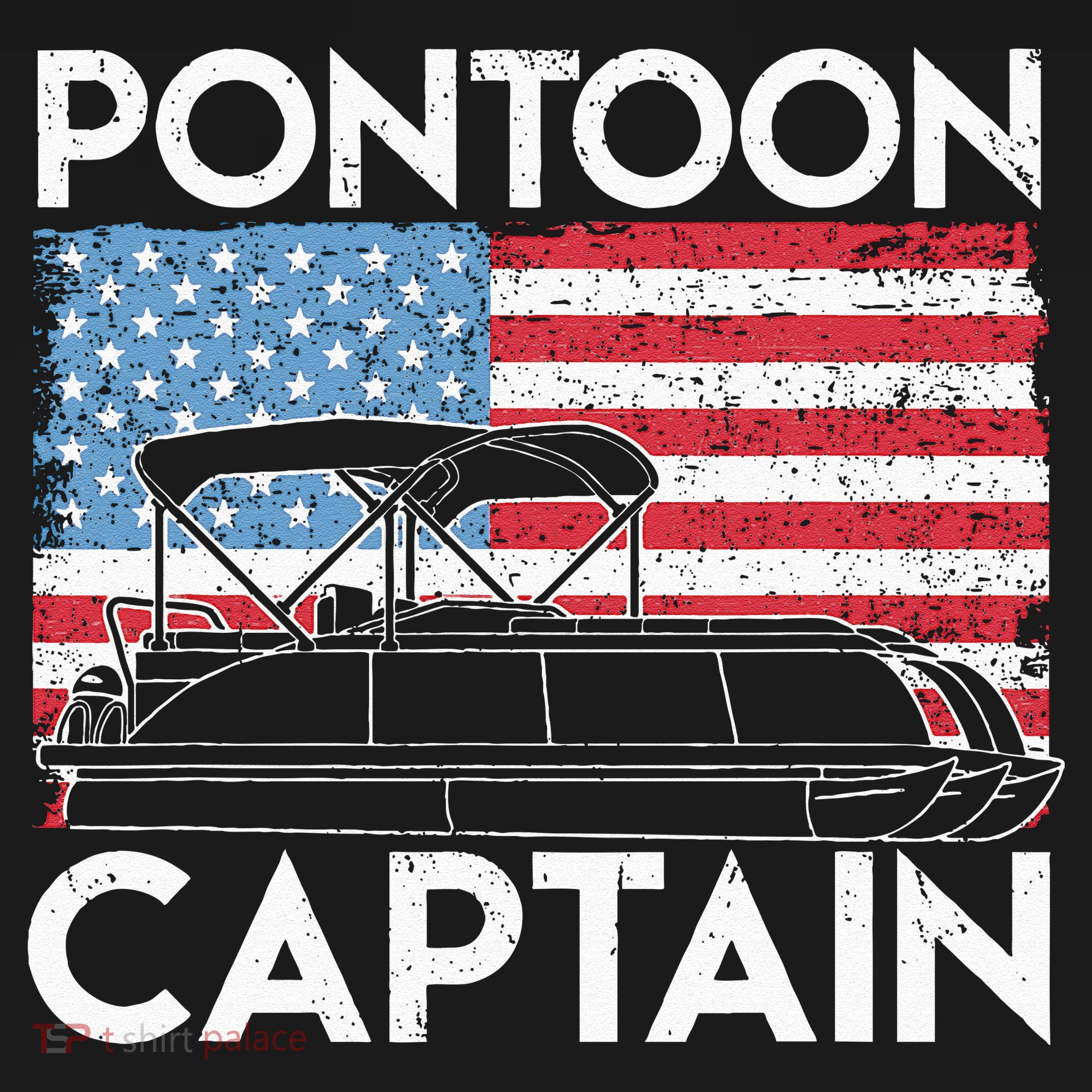 Patriotic Pontoon Captain Us American Flag Funny Boat Owner Women's Tank Top