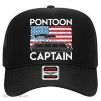 Patriotic Pontoon Captain Us American Flag Funny Boat Owner Hat thumb 0