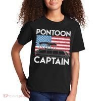 Patriotic Pontoon Captain Us American Flag Funny Boat Owner Kids T-Shirt thumb 2