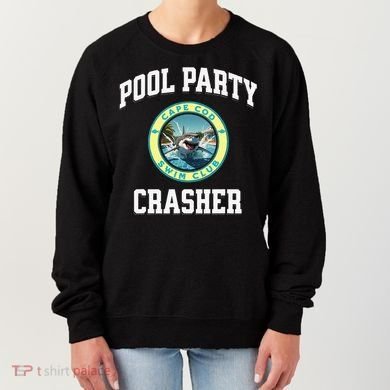 Pool Party Crasher Cape Cod Shark Theme Swimming Souvenir Women's Sweatshirt