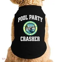 Pool Party Crasher Cape Cod Shark Theme Swimming Souvenir Doggie Tank thumb 0
