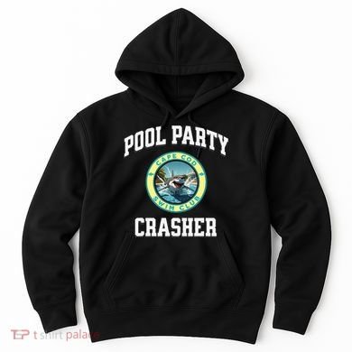 Pool Party Crasher Cape Cod Shark Theme Swimming Souvenir Hoodie
