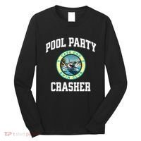 Pool Party Crasher Cape Cod Shark Theme Swimming Souvenir Long Sleeve Shirt thumb 0