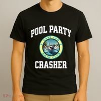 Pool Party Crasher Cape Cod Shark Theme Swimming Souvenir T-Shirt thumb 3