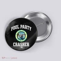 Pool Party Crasher Cape Cod Shark Theme Swimming Souvenir Button thumb 0