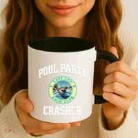 Pool Party Crasher Cape Cod Shark Theme Swimming Souvenir Coffee Mug thumb 3