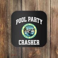 Pool Party Crasher Cape Cod Shark Theme Swimming Souvenir Coaster thumb 0