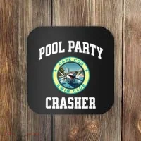 Pool Party Crasher Cape Cod Shark Theme Swimming Souvenir Coaster thumb 0