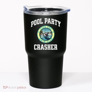 Pool Party Crasher Cape Cod Shark Theme Swimming Souvenir Tumbler