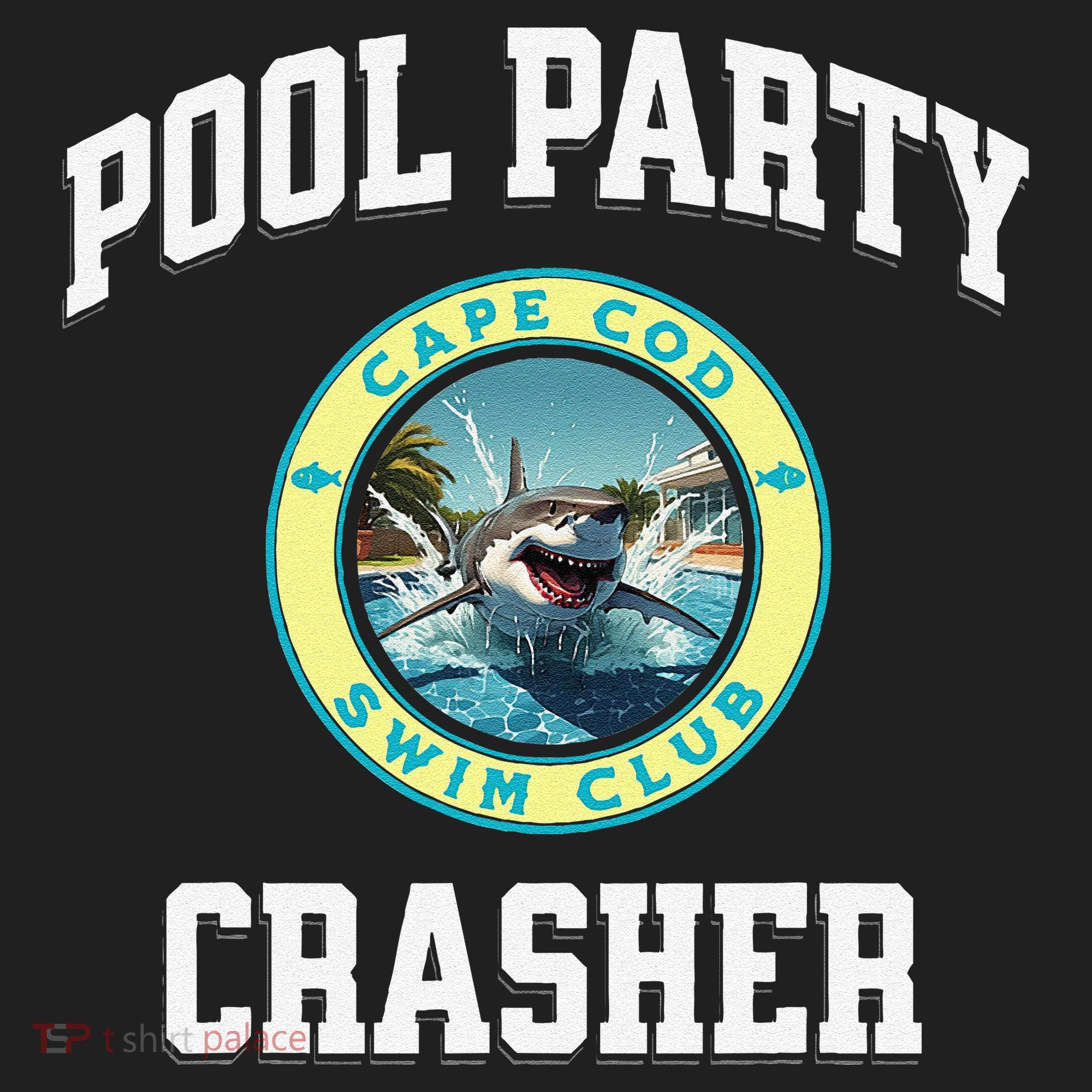 Pool Party Crasher Cape Cod Shark Theme Swimming Souvenir Tumbler