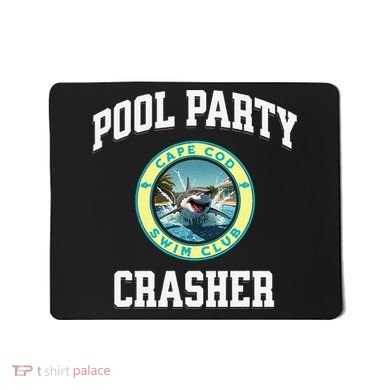 Pool Party Crasher Cape Cod Shark Theme Swimming Souvenir Mousepad