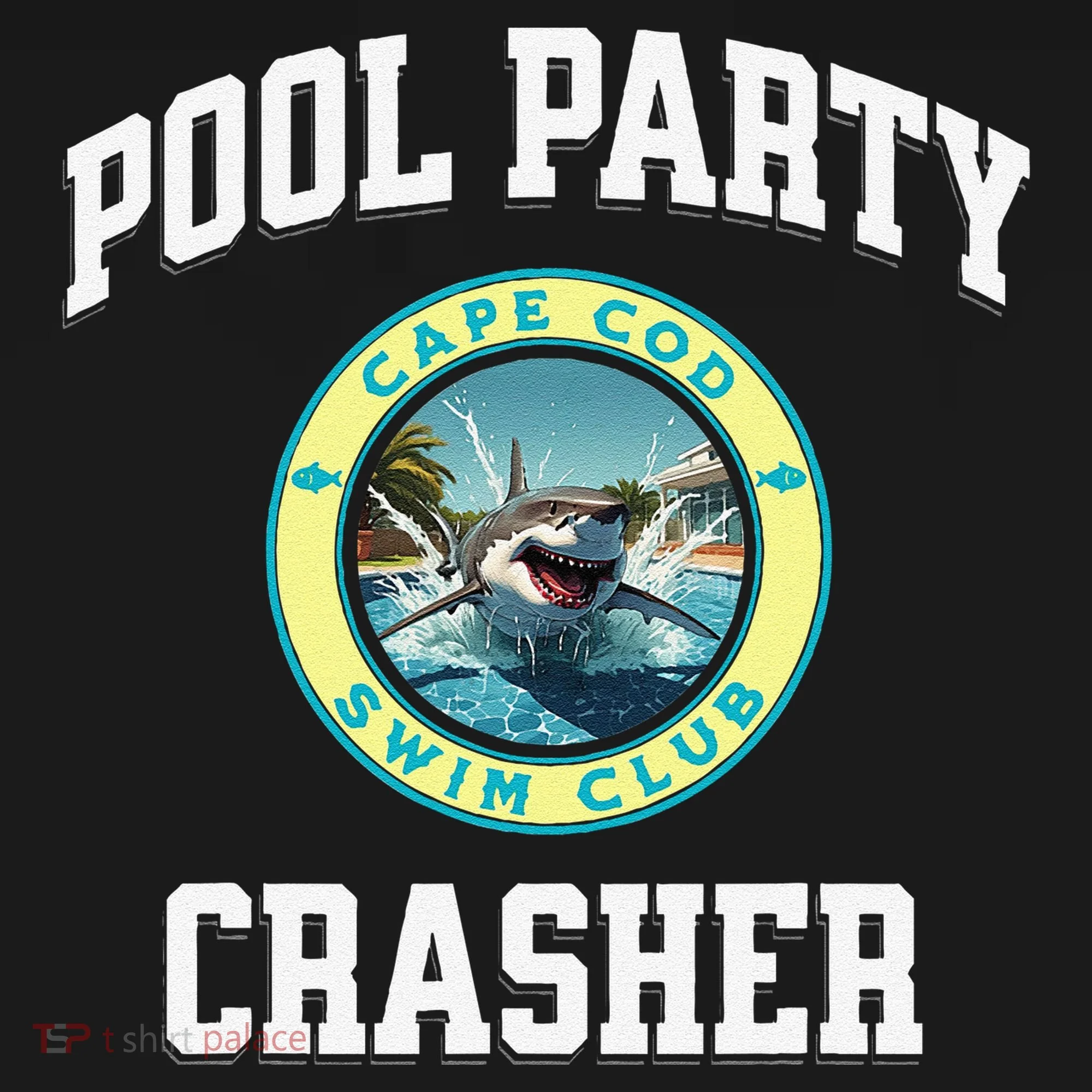 Pool Party Crasher Cape Cod Shark Theme Swimming Souvenir Toddler Hoodie