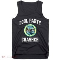 Pool Party Crasher Cape Cod Shark Theme Swimming Souvenir Tank Top thumb 0
