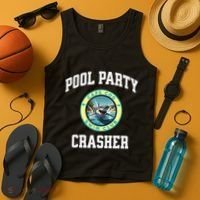 Pool Party Crasher Cape Cod Shark Theme Swimming Souvenir Tank Top thumb 4