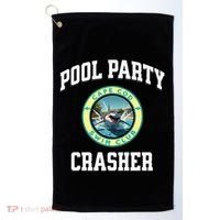 Pool Party Crasher Cape Cod Shark Theme Swimming Souvenir Golf Towel thumb 0