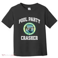 Pool Party Crasher Cape Cod Shark Theme Swimming Souvenir Toddler T-Shirt thumb 0