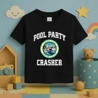 Pool Party Crasher Cape Cod Shark Theme Swimming Souvenir Toddler T-Shirt thumb 3