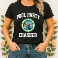 Pool Party Crasher Cape Cod Shark Theme Swimming Souvenir Women's T-Shirt thumb 2