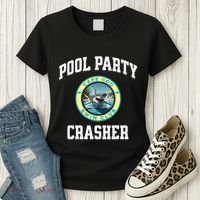Pool Party Crasher Cape Cod Shark Theme Swimming Souvenir Women's T-Shirt thumb 3