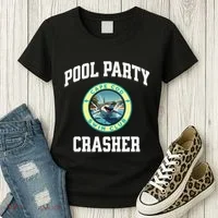 Pool Party Crasher Cape Cod Shark Theme Swimming Souvenir Women's T-Shirt thumb 3