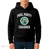 Pool Party Crasher Cape Cod Shark Theme Swimming Souvenir Kids Hoodie thumb 4