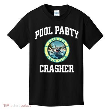 Pool Party Crasher Cape Cod Shark Theme Swimming Souvenir Kids T-Shirt