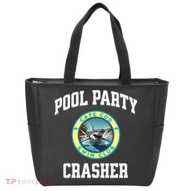 Pool Party Crasher Cape Cod Shark Theme Swimming Souvenir Tote Bag