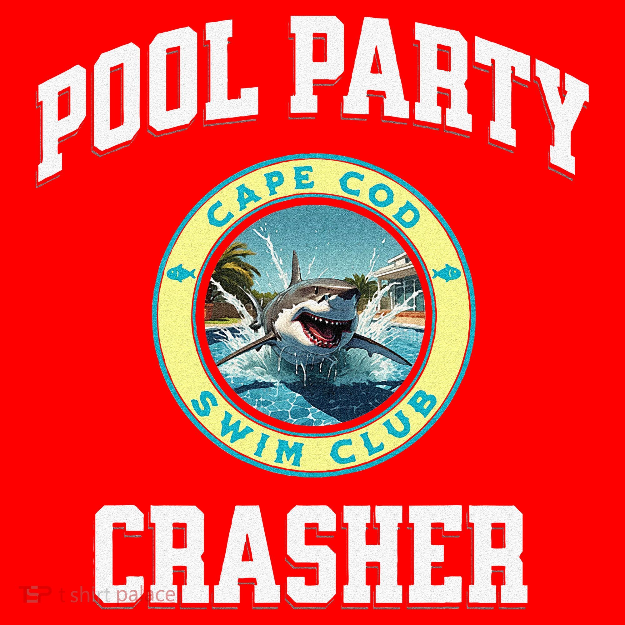 Pool Party Crasher Cape Cod Shark Theme Swimming Souvenir Santa Hat