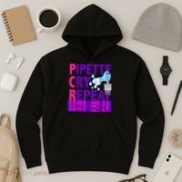 PCR Pipette Cry Repeat For DNA Lab Scientists Hoodie thumb 3