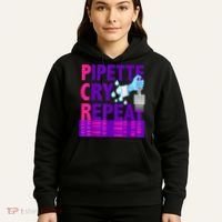 PCR Pipette Cry Repeat For DNA Lab Scientists Hoodie thumb 5