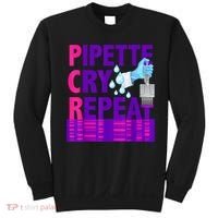 PCR Pipette Cry Repeat For DNA Lab Scientists Sweatshirt thumb 0