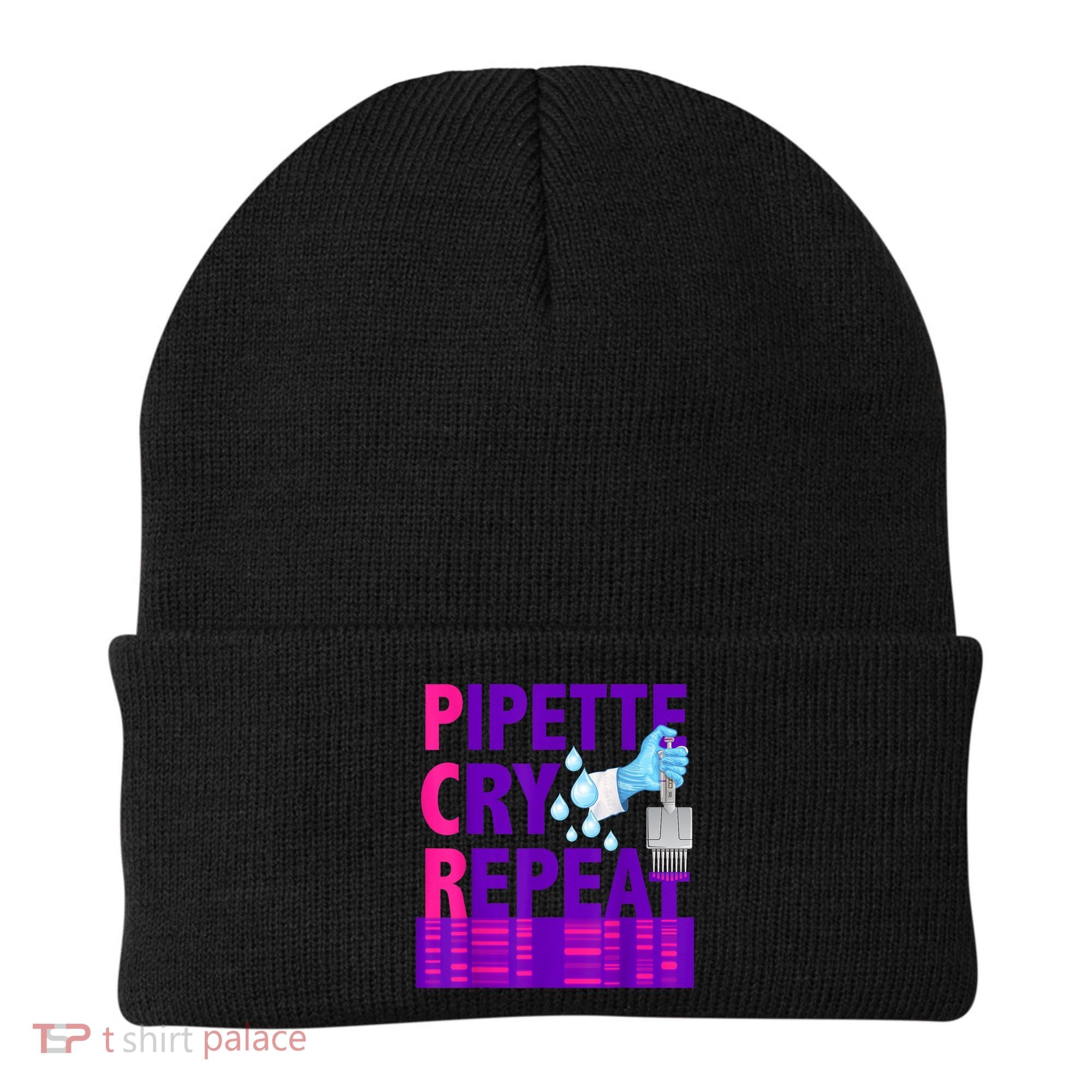 PCR Pipette Cry Repeat For DNA Lab Scientists Beanie