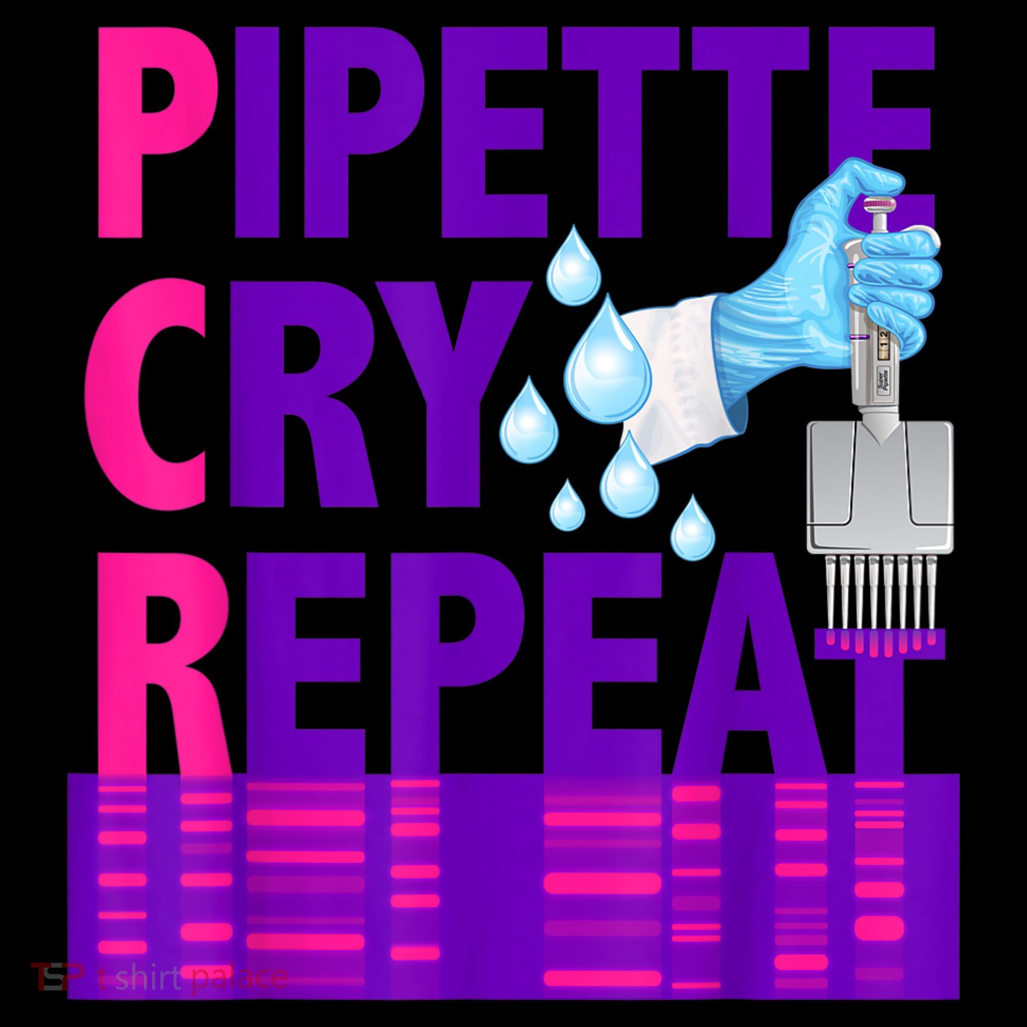 PCR Pipette Cry Repeat For DNA Lab Scientists Women's Hoodie