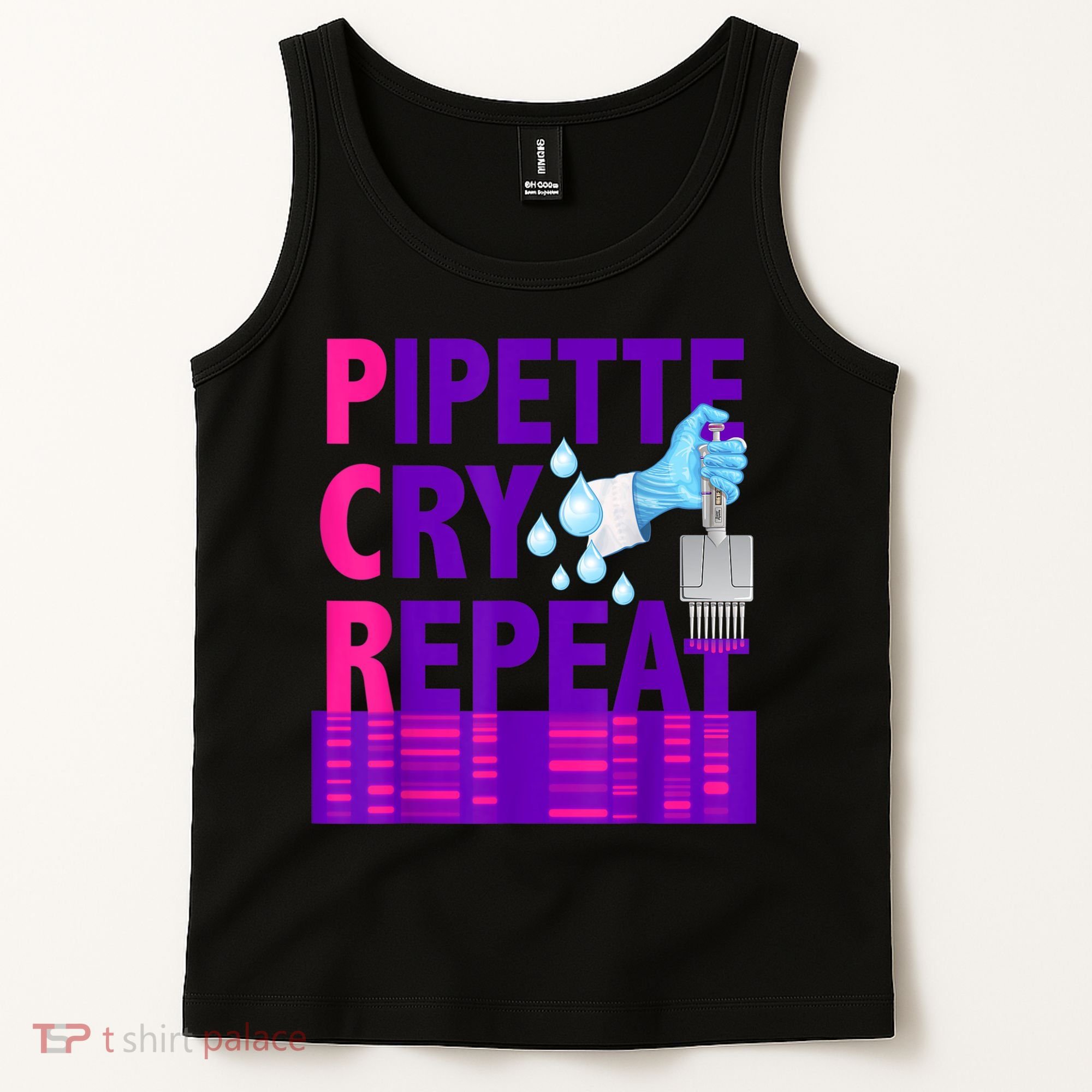 PCR Pipette Cry Repeat For DNA Lab Scientists Tank Top